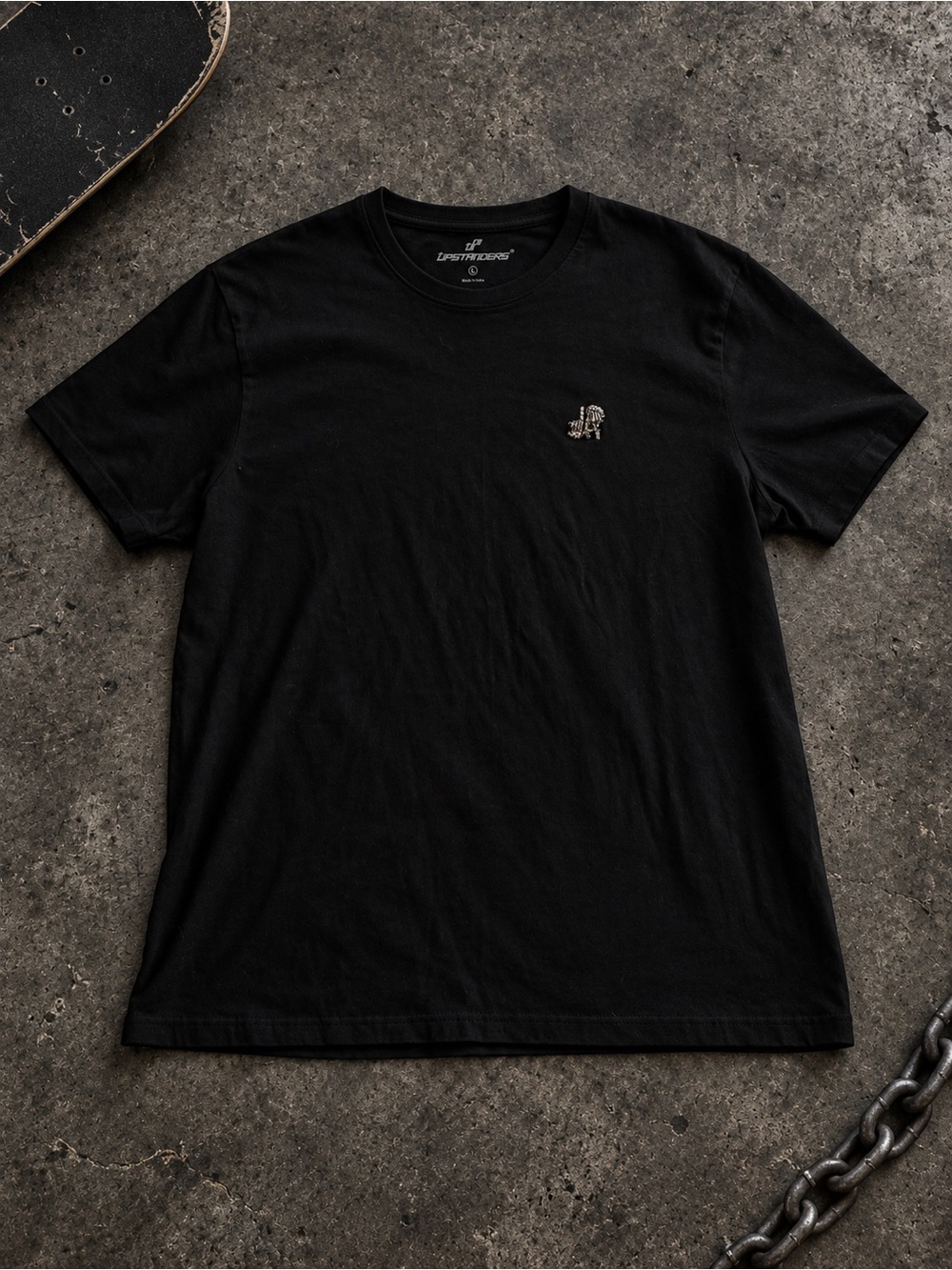 Upstanders Black Embroidered Skeleton Streetwear T-Shirt Men’s L